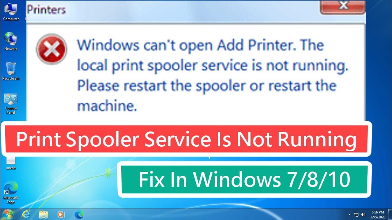 Print Spooler Service Is Not Running FIX In Windows 7 8 10 BENISNOUS