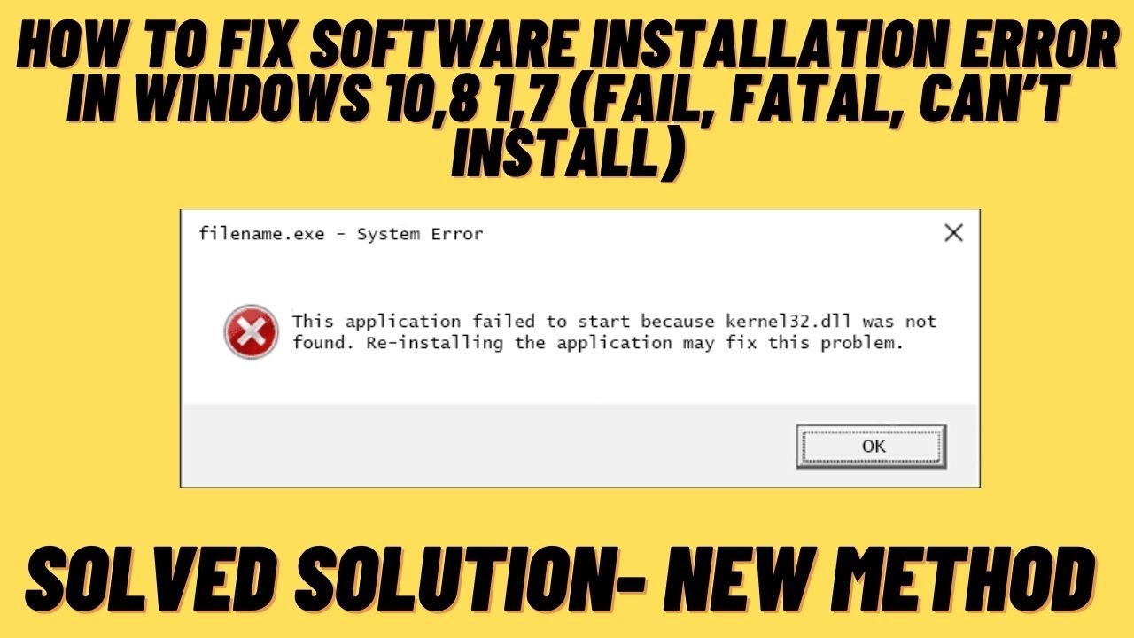 How To Fix Software Installation Error In Windows Fail Fatal Can T
