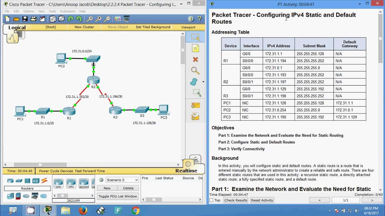 Cisco packet tracer лабораторные. 2.2.2.4 Packet Tracer - Configuring ipv4 static and default Routes. Cisco Packet Tracer. 2.2.2.4 Packet Tracer. Кнопка check Results Cisco Packet Tracer.