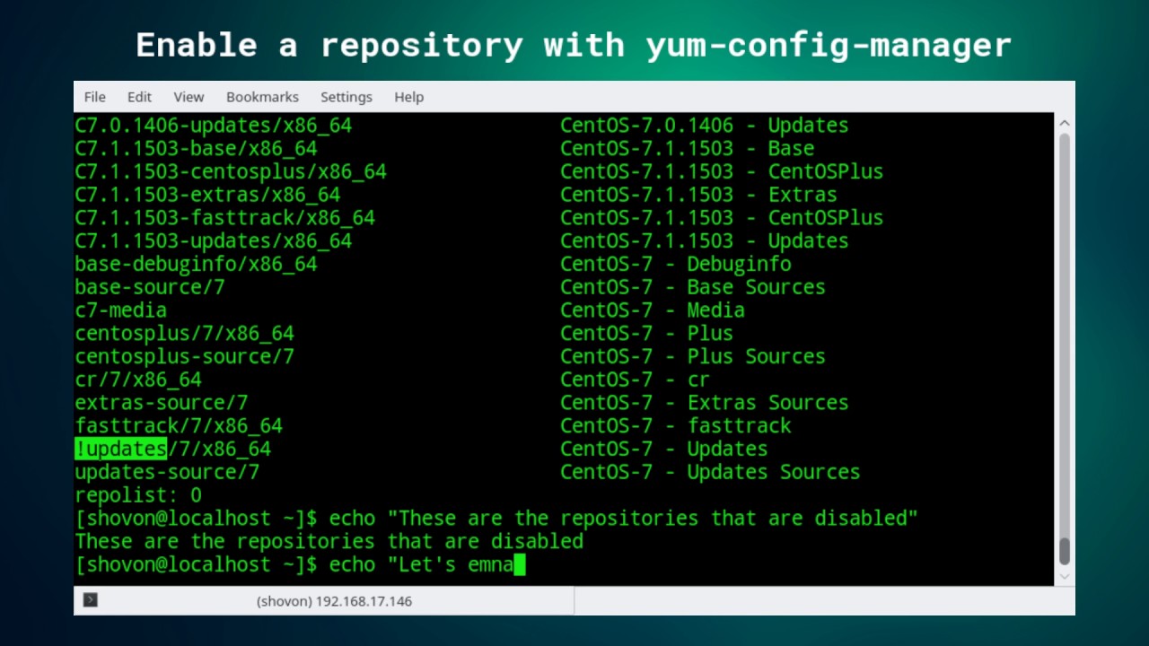 Enable A Repository From The Command Line On CentOS 7 BENISNOUS