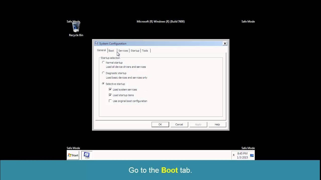 how to enter safe mode in windows 7