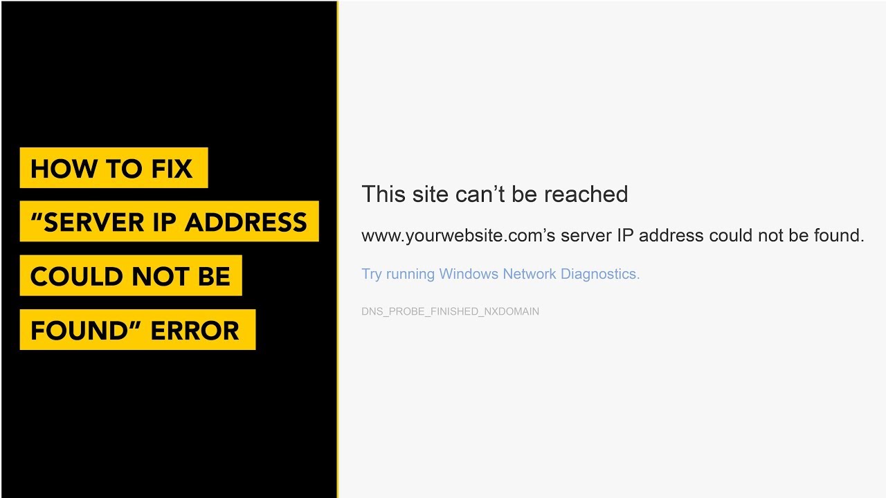 How To Fix Server IP Address Could Not Be Found Error BENISNOUS