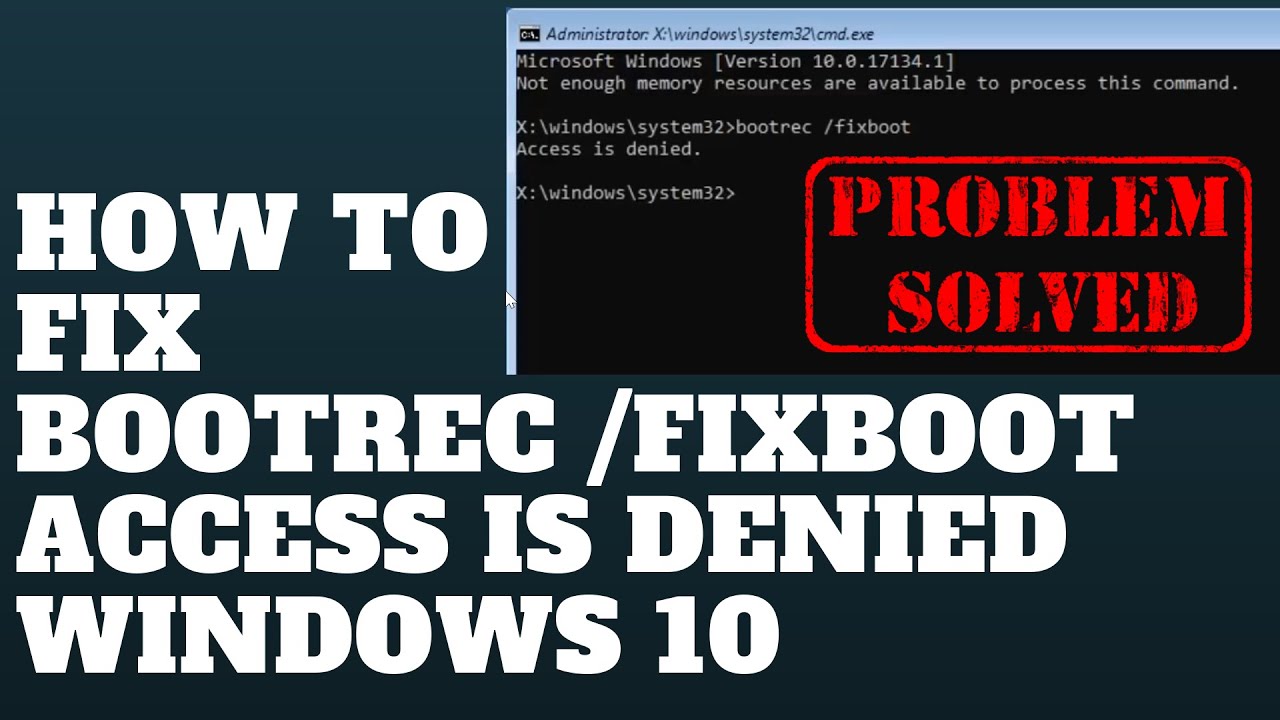 fixboot access denied windows 10