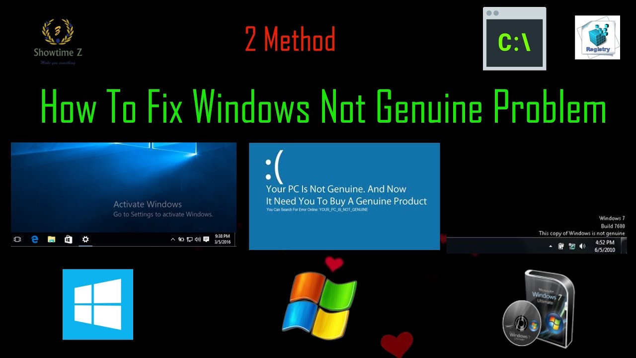windows build 7601 not genuine virus