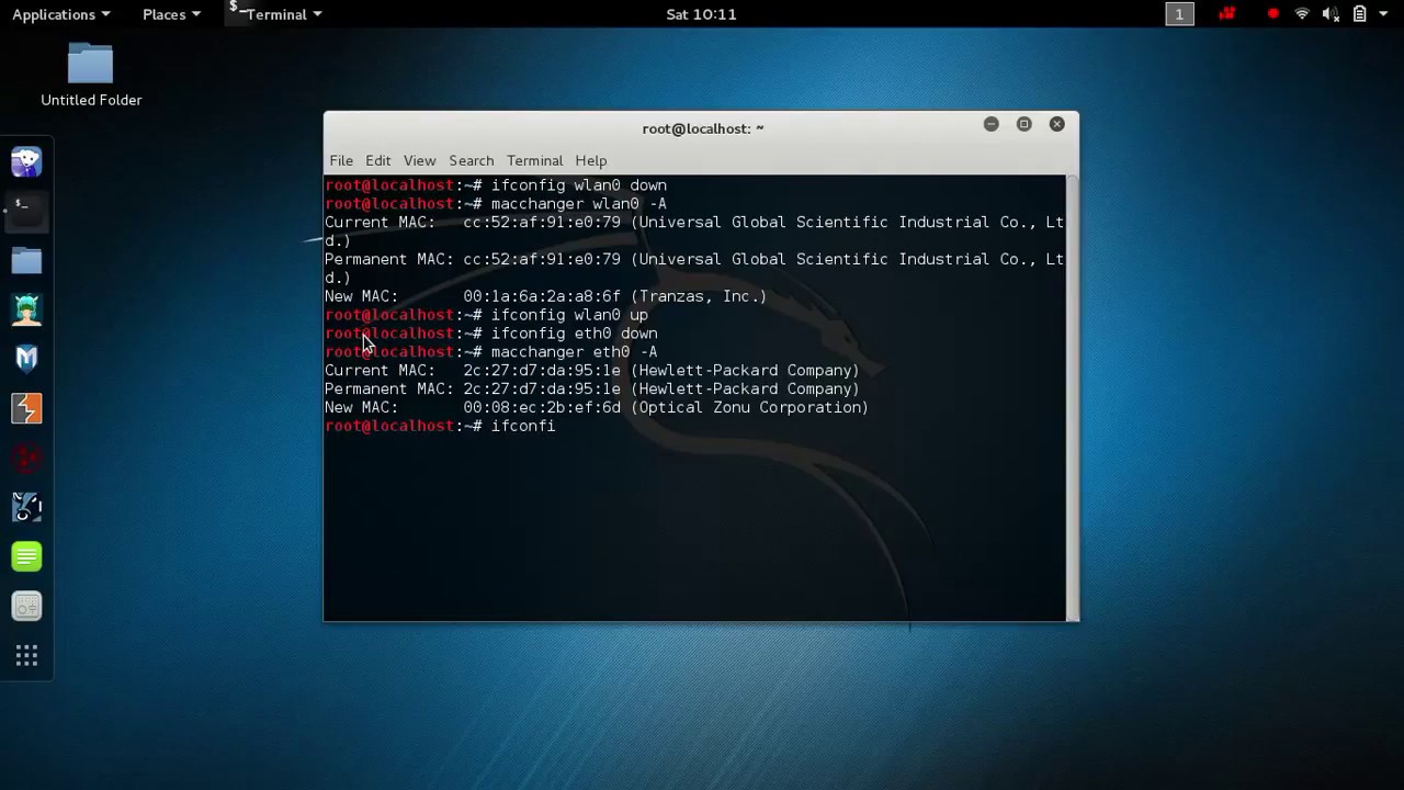 linux get mac address p4p1