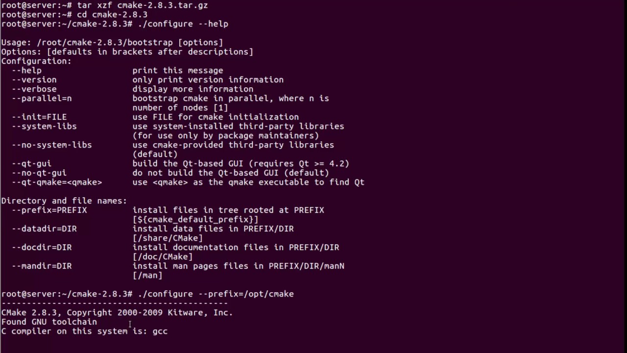 download and install cmake linux command line