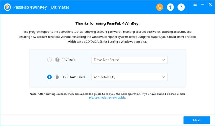 recover Windows User Password with PassFab 4WinKey