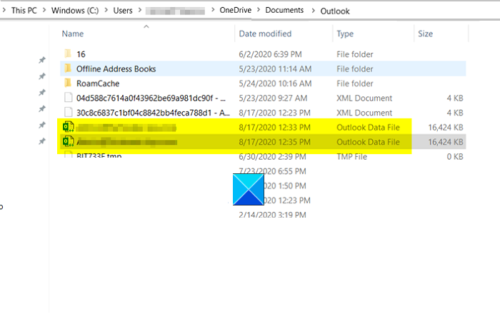 outlook data files