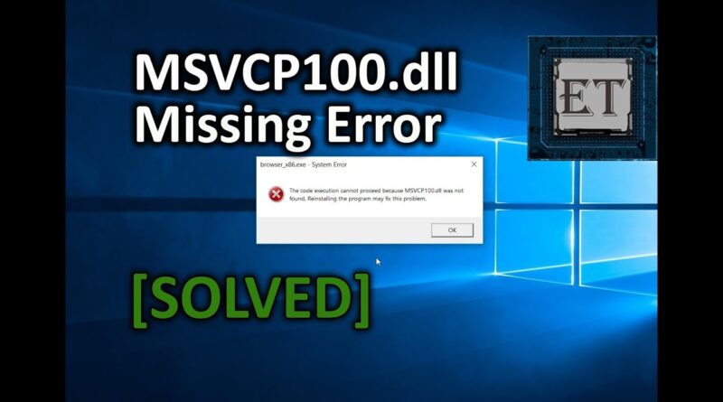 download msvcp100.dll for windows 10 pro