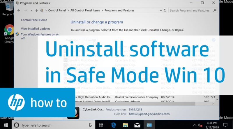 Uninstall Software in Windows 10 Safe Mode | HP Computers | HP