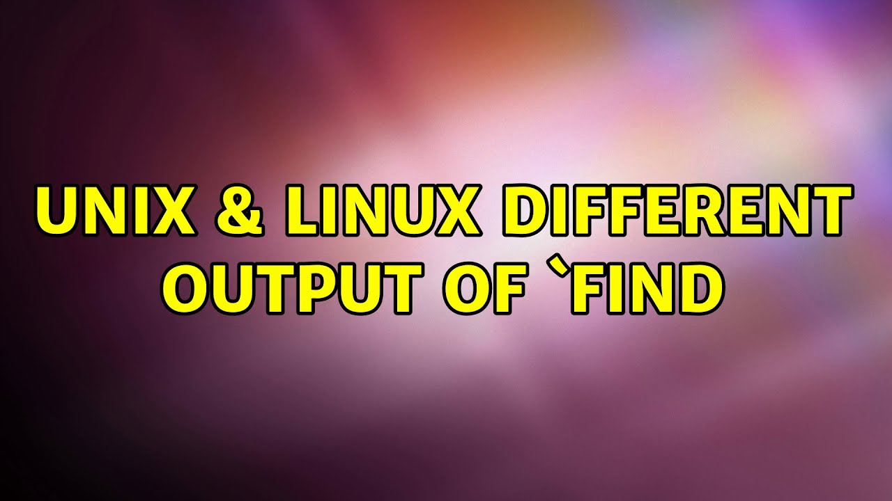 unix-linux-different-output-of-find