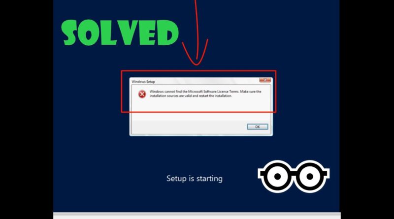 windows cannot find the Microsoft software license terms SOLVED