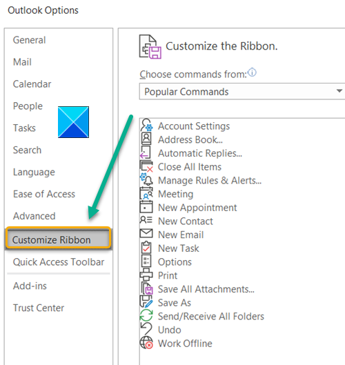 Instant Search Box missing in Outlook