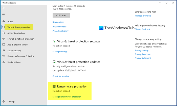 Ransomware Protection in Windows Defender