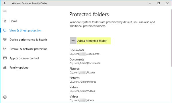 How to use Controlled Folder Access in Windows 10