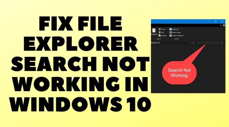 search file windows 10 not working