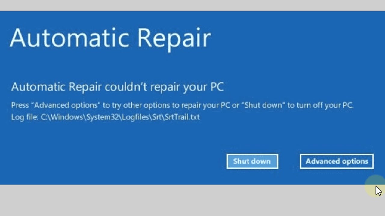 Fix Windows 10 Automatic Repair Loop Srttrailtxt Benisnous