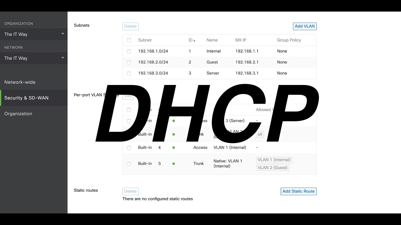 client ip assignment meraki dhcp