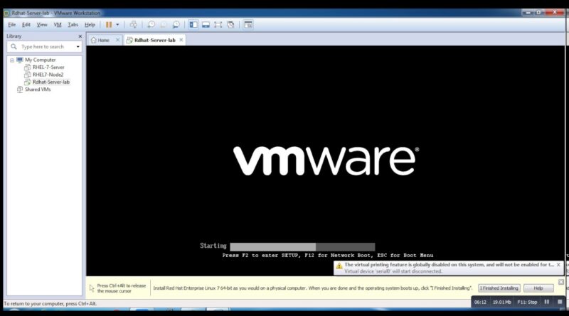 how to install red hat linux on windows 10 using vmware