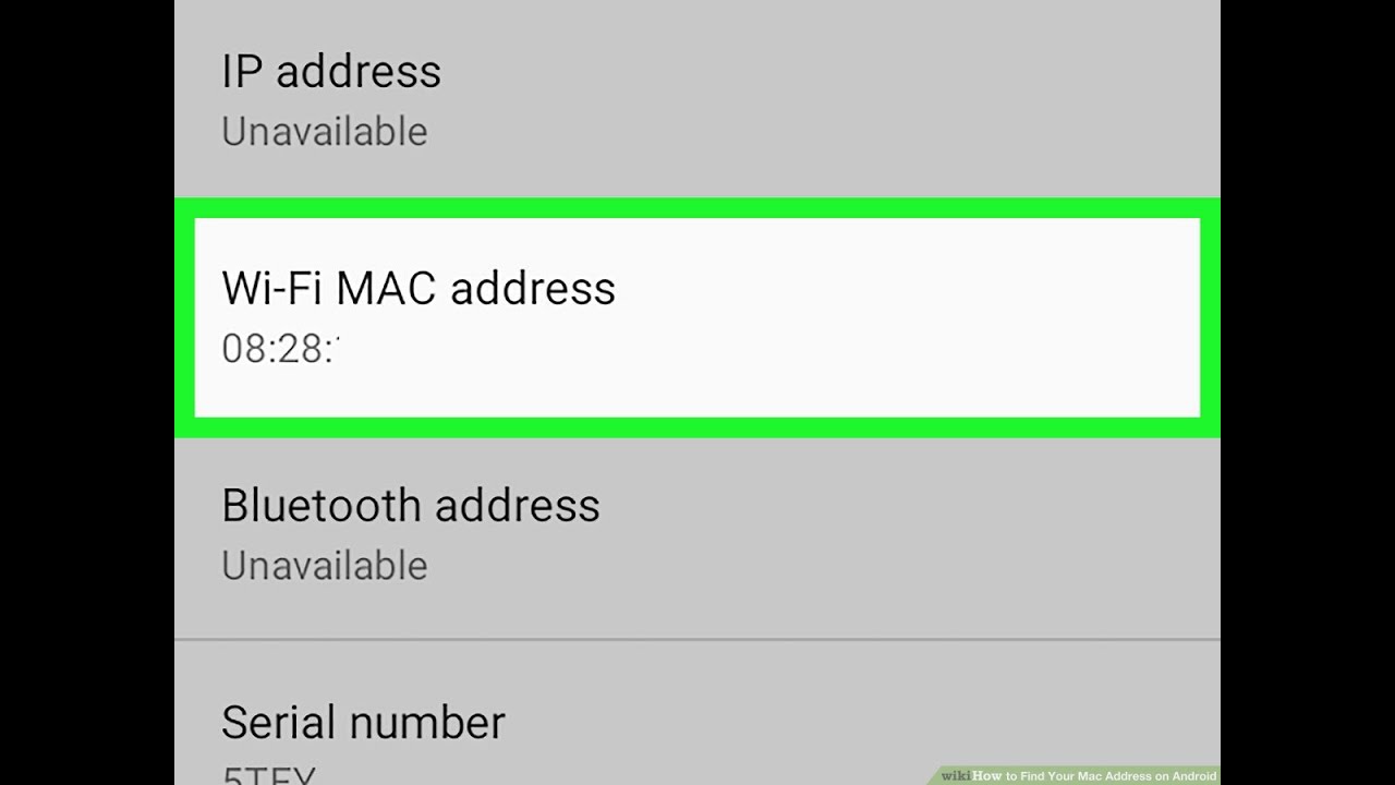 how to find my mac address in android