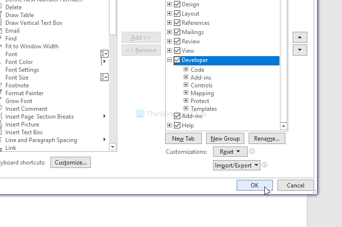 import styles in word