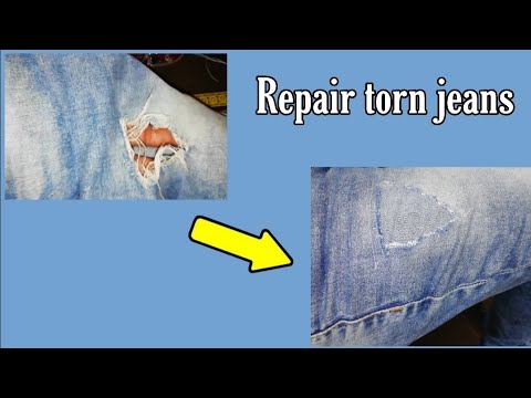 How to repair torn jeans stitch