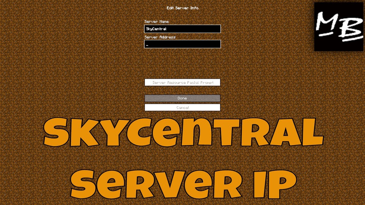 Minecraft SkyCentral Server IP Address