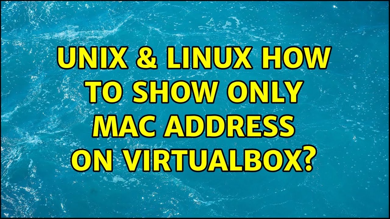 how to find mac address in linux