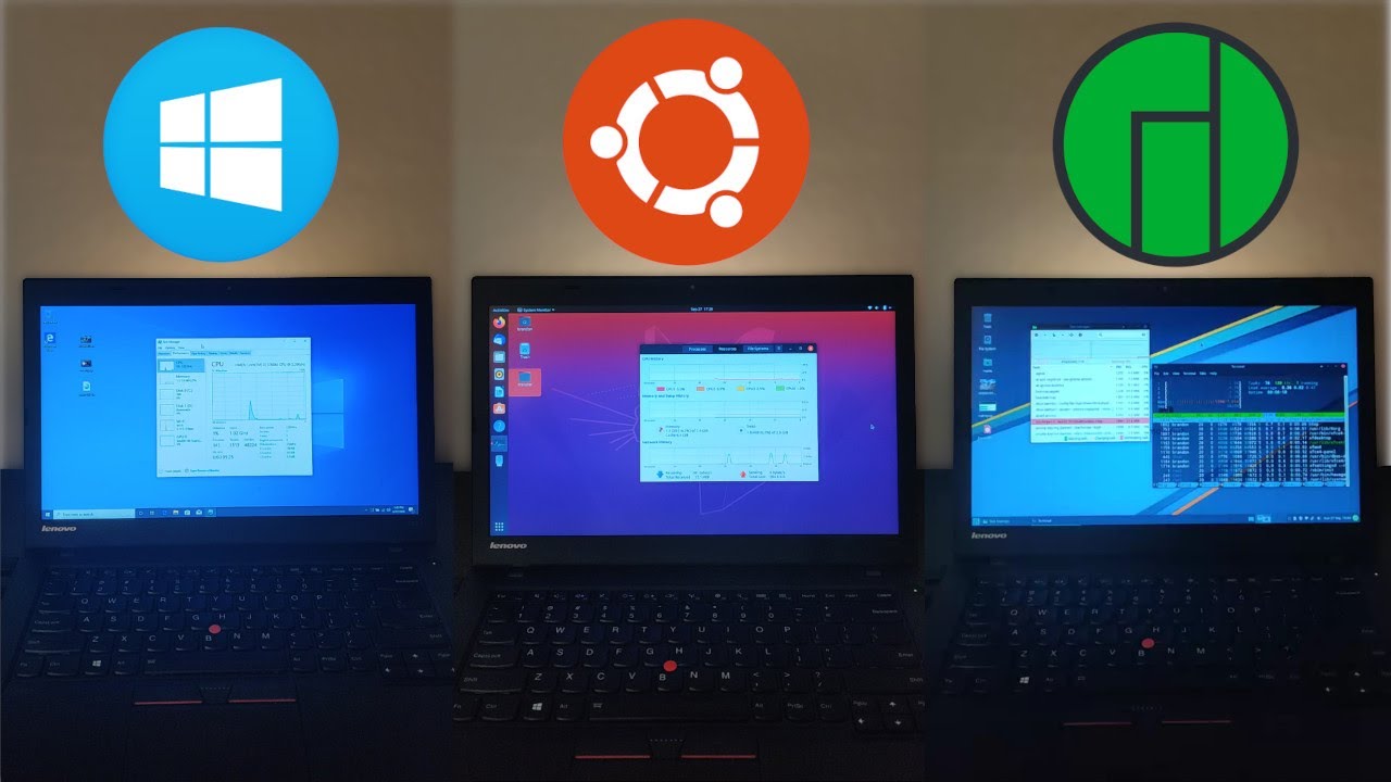 Windows 10 Vs Ubuntu Vs Manjaro XFCE Speed Test 