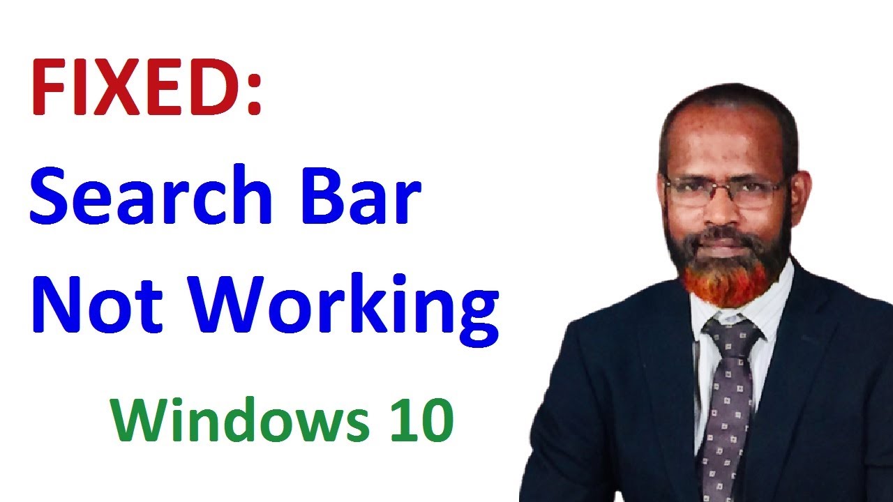 how to fix search bar not working windows 10