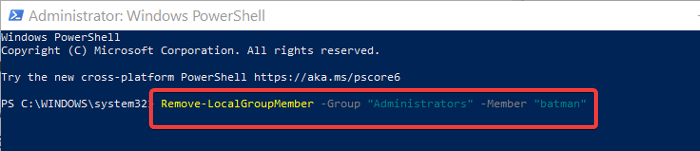 change user account type powershell