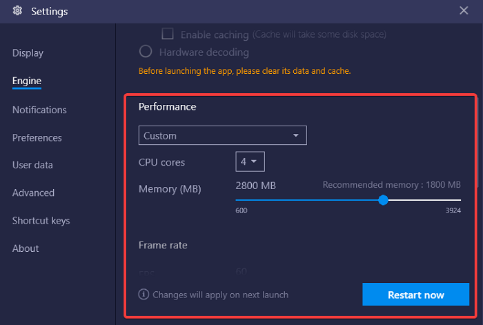 increase bluestacks ram and cpu cores