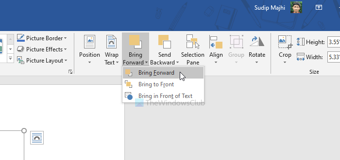How to overlay multiple pictures in Word document