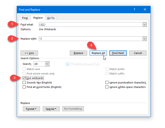 How to remove extra spaces in Word between words