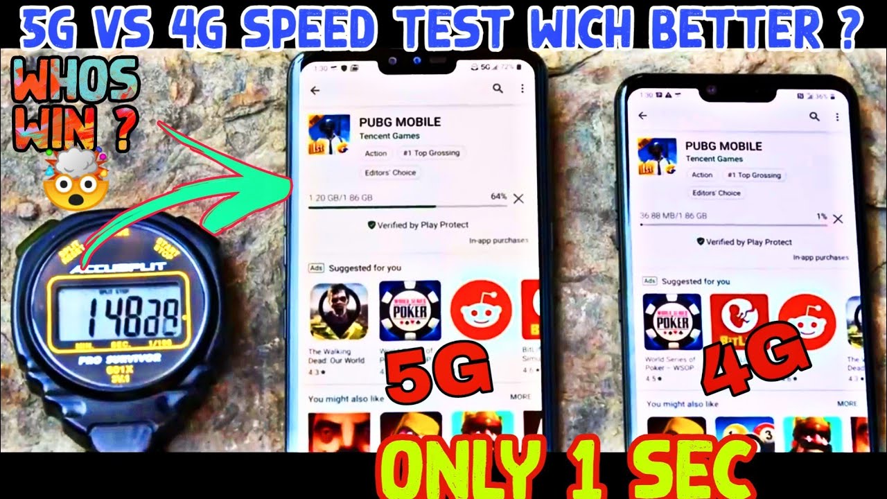 5G vs 4G - PUBG - Download speed test {5G vs 4gG -phones Sns-Brigh10