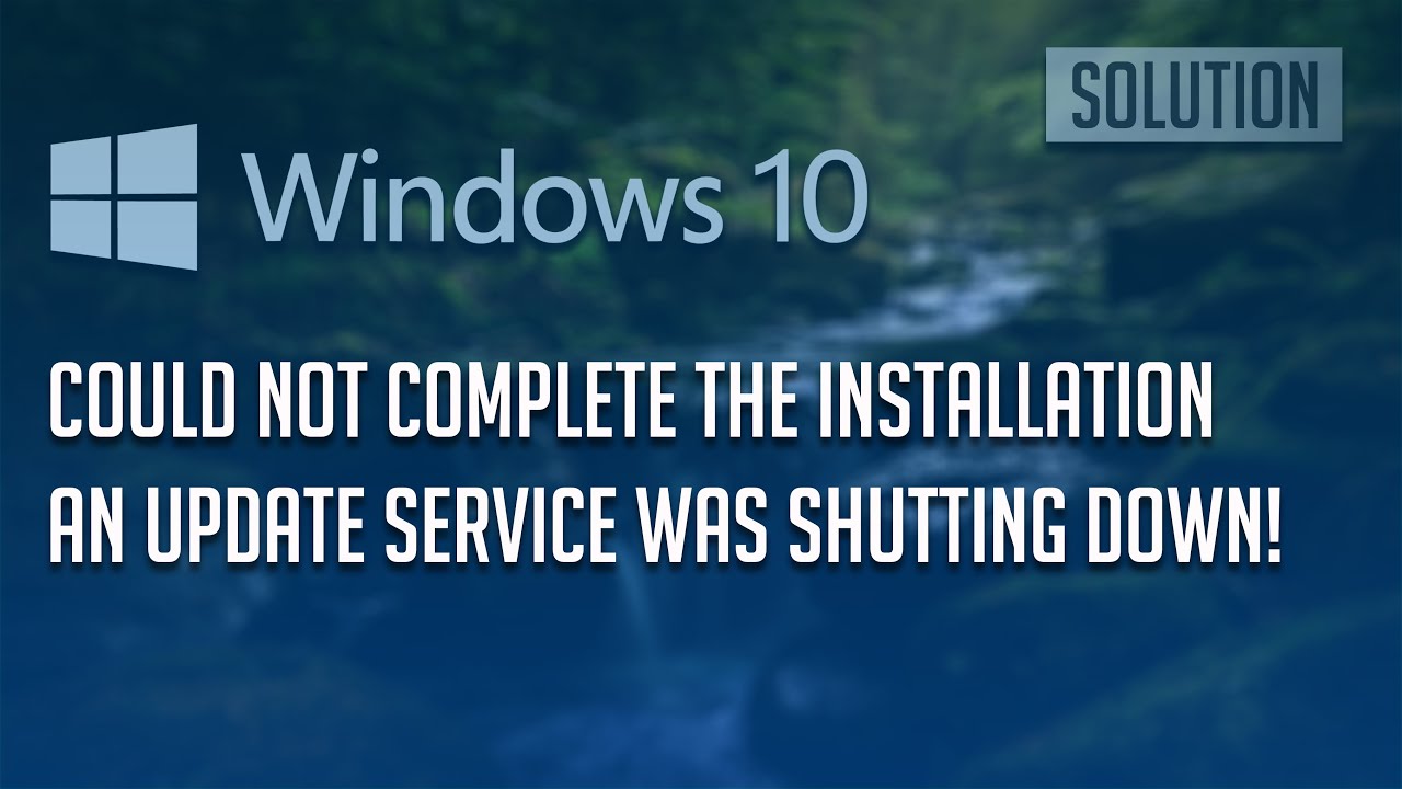 Windows could not complete the installation что делать