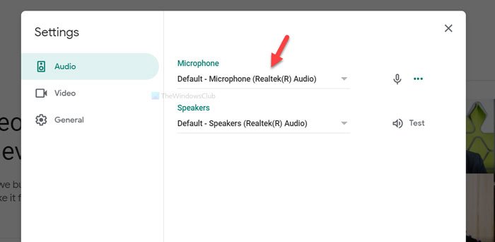 Google Meet microphone not working on Windows 10