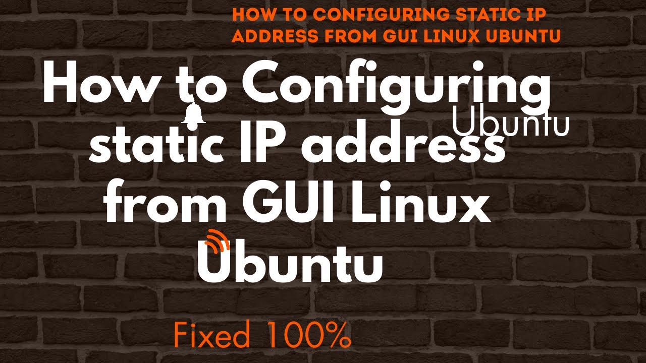 How to Configuring static IP address from GUI Linux Ubuntu