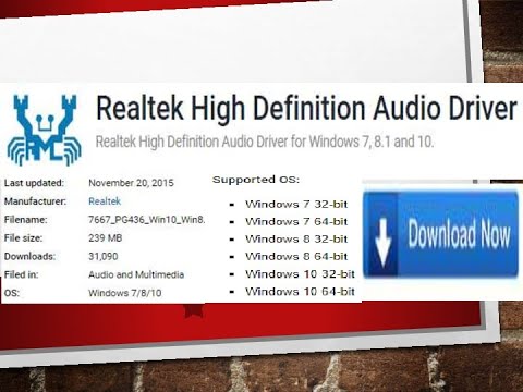 realtek hd audio drivers windows 10 32 bit free download