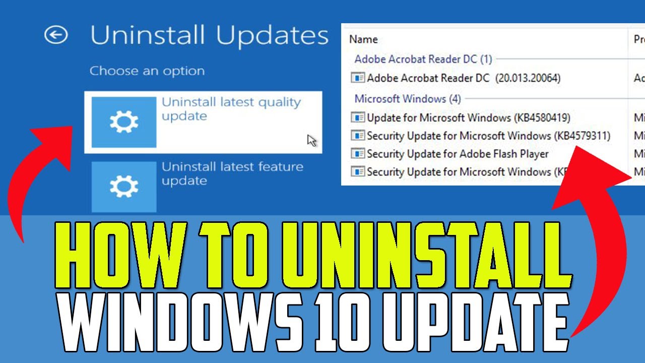 How to Uninstall Windows 10 Update – BENISNOUS
