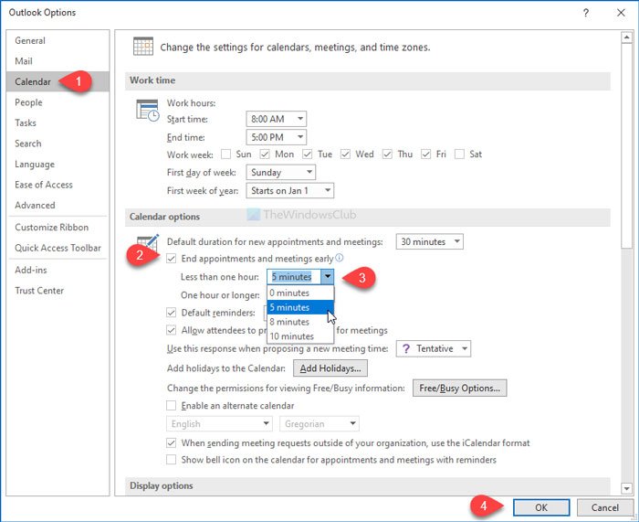 How to automatically end meetings early in Microsoft Outlook