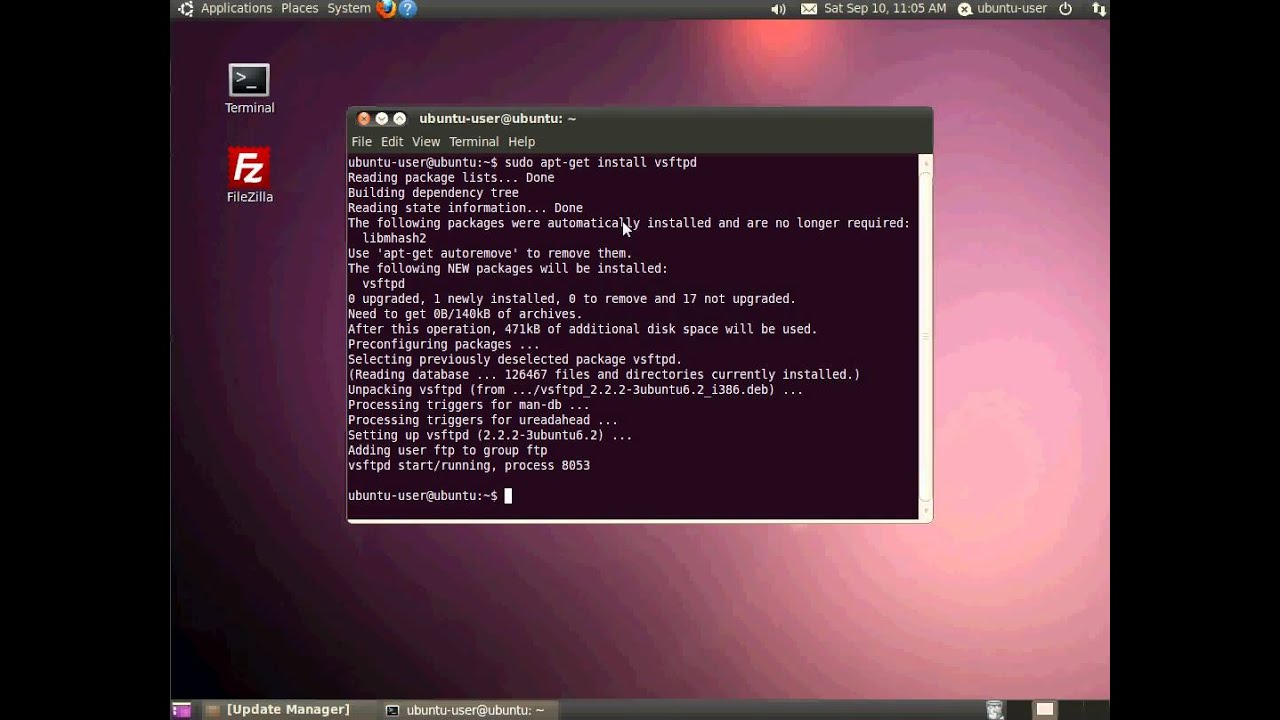 install ftp server ubuntu