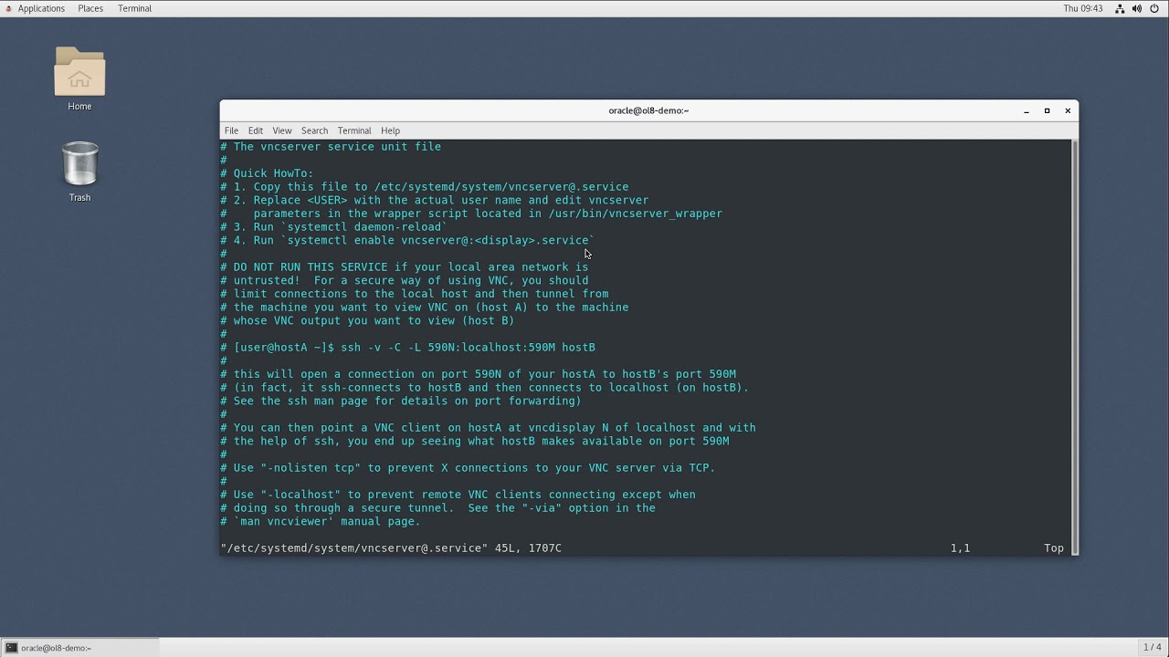 Как запустить vnc oracle linux