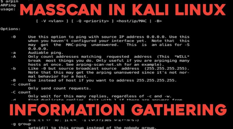 Masscan kali linux как пользоваться