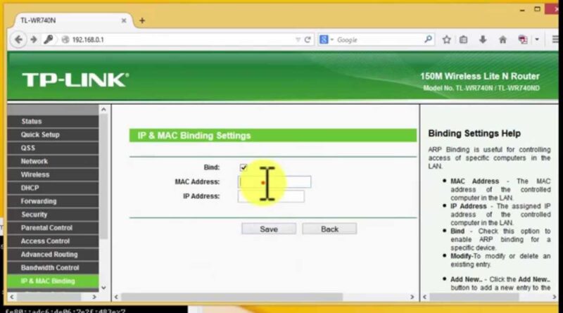 How To bind Ip Address And Mac Address