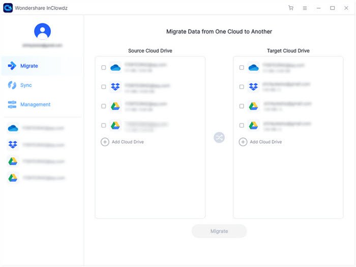 Easily Migrate Data between Cloud Services with Wondershare InClowdz