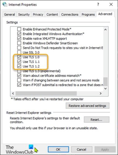 Modify Internet Properties