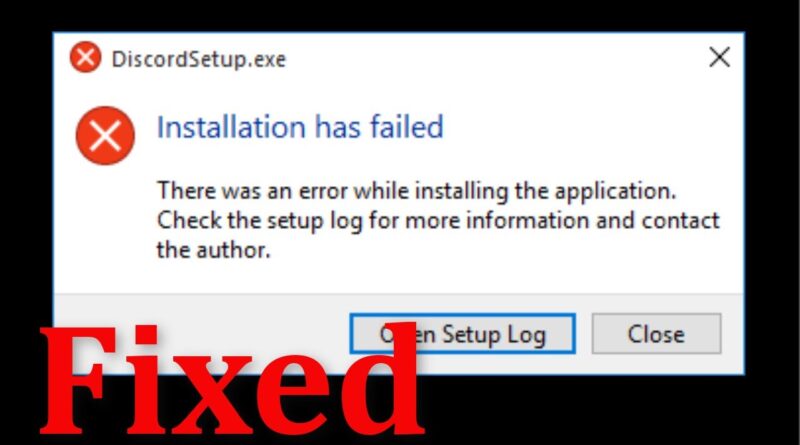 there was an error while installing the application