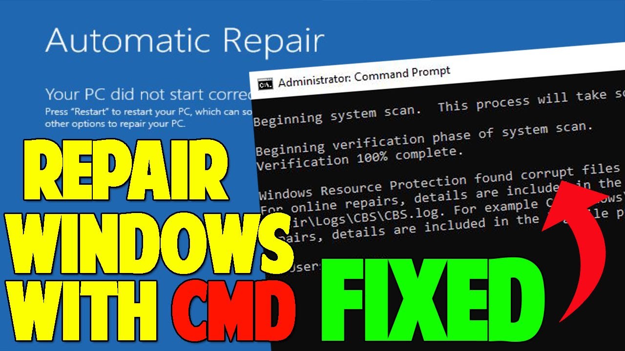 command prompt registry repair windows 10