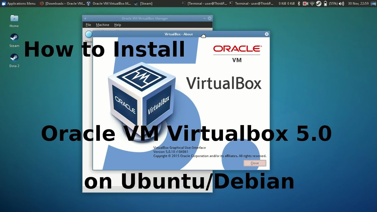 apt get install virtualbox